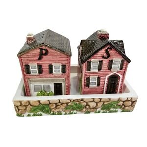 Johnson Brothers Friendly Village Tray House Salt and Pepper‎ Shakers Set READ